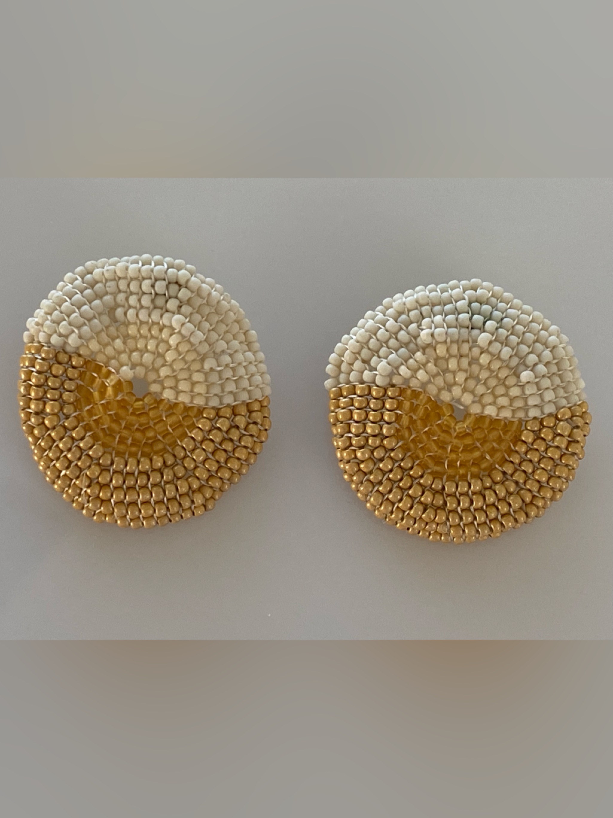 Bribol Hand Beaded Round Post Earrings